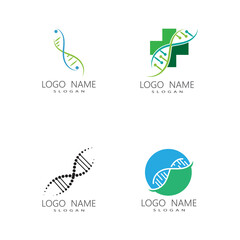 DNA gene Logo Template vector symbol illustration