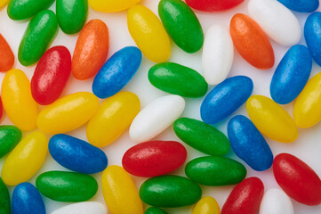 Multicolored oval candy