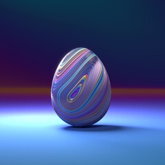 Colorful Easter egg. 3D render / rendering.