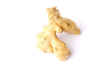 raw ginger isolated on white background,