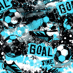 abstract grunge football pattern. Grunge background for boys. For fashion textiles, sports clothing, vinyl, and more © SokolArtStudio
