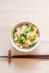 菜の花と桜エビの混ぜご飯