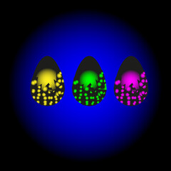 vector simple colorful space eggs