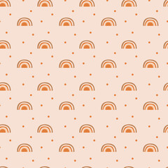 Boho rainbow seamless pattern for kids