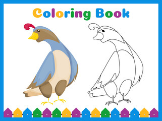 Naklejka premium Coloring book for preschool kids with easy educational gaming level.