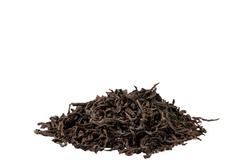 Dried tea leaves lying on the table in a slide