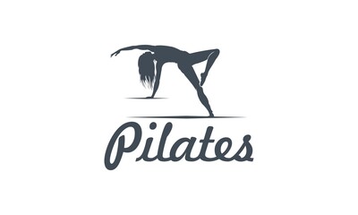 Logo Pilates Woman Silhouette