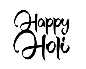Vector Handwritten brush lettering composition of Happy Holi on white background