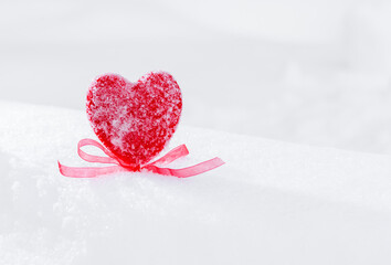 Fototapeta premium Red heart in the snow..