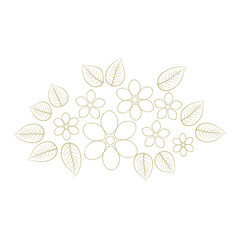 Fototapeta premium Golden flowers, vector