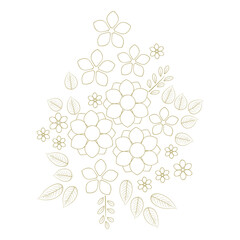 Golden flowers, vector