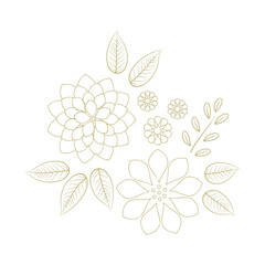 Golden flowers, vector