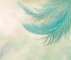 Fototapeta na wymiar background with feather colorful illustration abstraction