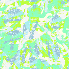 Seamless abstract urban colorful pattern with hand drawn wave shapes and grunge spots