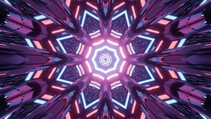 Luminous abstract geometric ornament 3d illustration