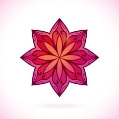 Flower ornament, Isolated design element, Vector illustration