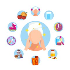 Face skin care icon set