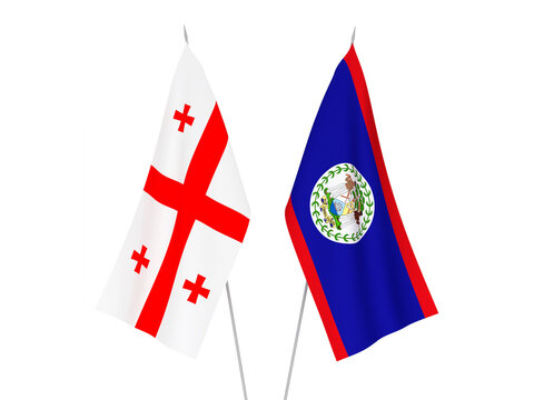 Georgia and Belize flags