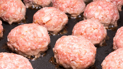 Grilled Hamburg Steaks on The Hot Plate, Hamburger Patty, Cooking Image	