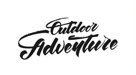 Hand drawn Modern brush lettering composition of Outdoor adventure.