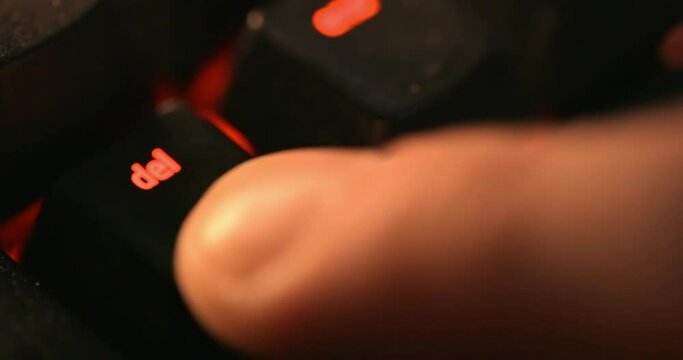 Hitting delete button on illuminated keyboard
