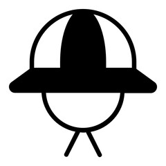 Water Proof Helmet Concept, Rainy Equipment Vector Glyph Icon Design, Wet season Symbol on white background, rainfall weather Sign,