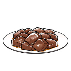 Simple and realistic dice steak illustration design