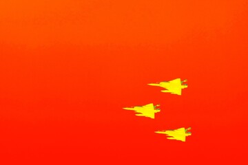 red background, force airplane