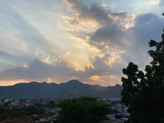 sunset in the mountains