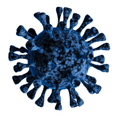 Coronavirus covid-19 under the microscope. 3D rendered illustration