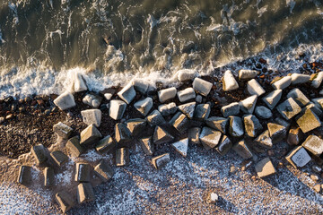 Uzava lighthouse captured from above. Uzava, Latvia.