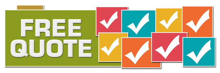 Free Quote Various Color Boxes With Tick Mark Symbols 