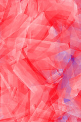 Rotes Origami malerisch und abstrakt dargestellt, mit Überlagerungen und Textur, Hintergrund