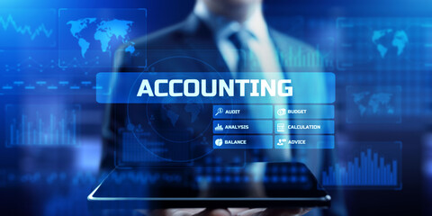Accounting Financial business concept on virtual screen.