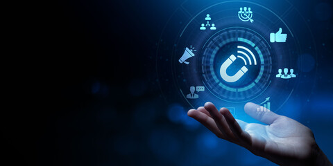 Influencer marketing social media smm advertising promotion business concept.