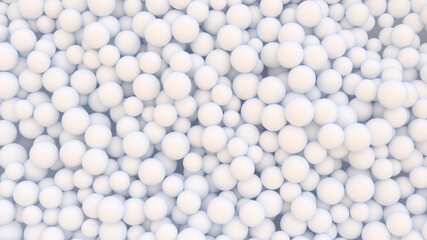 Abstract digital background with heap of white spheres
