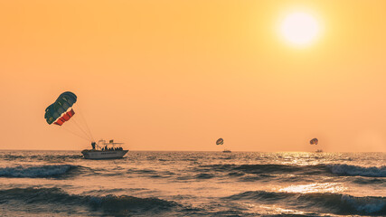 Parasailing boat in Goa