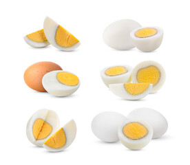 boiled egg isolated on white background