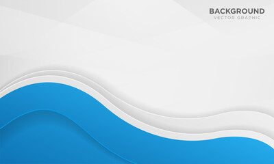 Wavy blue and white gradient color background with papercut style.
