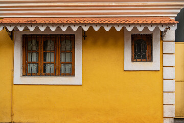 Yellow colored beautiful wall in Fontainhas Goa