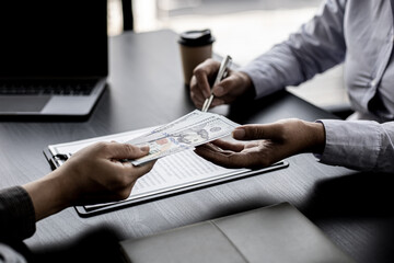 The company's procurement manager is contracting a partner company, accepting large amounts of...