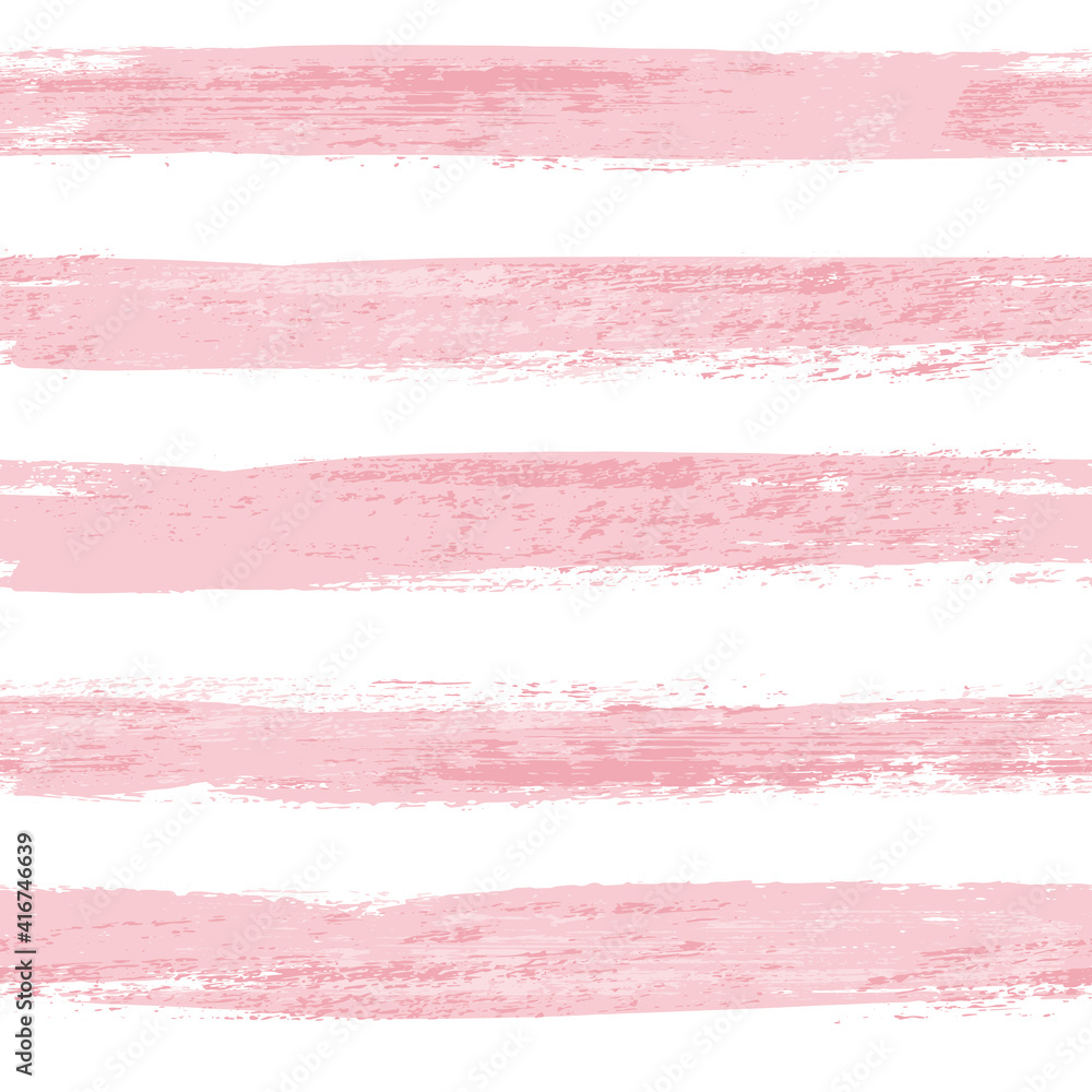 Poster pink and white brush stroke seamless pattern with horizontal lines. vector background.