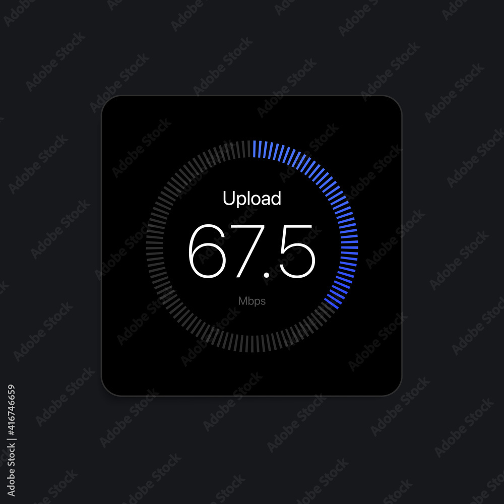 Poster uploading speed test ui interface concept. vector illustration