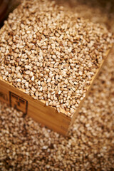 Various grain herbal medicinal herbs in the traditional market