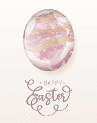 Happy Easter celebration card lettering art background with holiday symbol hand drawn easter egg.Design template cover, greeting card for business partners ,banner.Vector illustration isolated eggs.