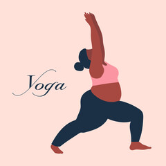 Fototapeta na wymiar woman of yoga position on pastel background. vector isolated image