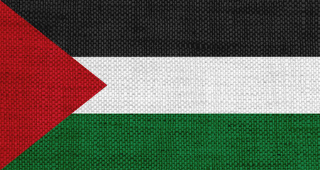 Fahne von Palästina auf altem Leinen