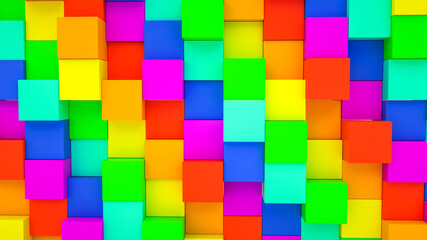 Fototapeta na wymiar abstract background from multicolored cubes. 3d render illustration