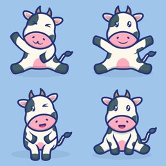 cute cow cartoon vector illustration