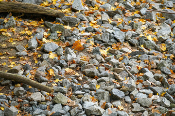Granite is rich in quartz, mica and feldspar photographed in daylight in Bavaria
